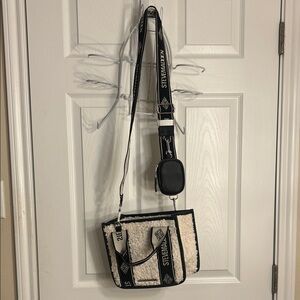 Steve Madden Black and Cream Crossbody Bag